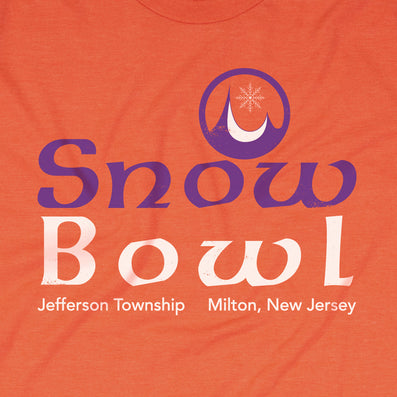 The Snow Bowl Ski Area Milton Jefferson Township New Jersey T-Shirt Graphic Orange