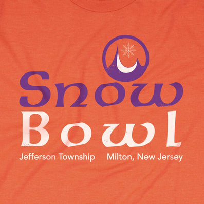 The Snow Bowl Ski Area Milton Jefferson Township New Jersey T-Shirt Graphic Orange