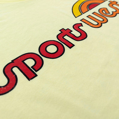 Sports West Sporting Goods Stores T-Shirt Detail Left Faded Yellow
