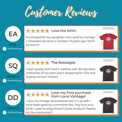 Strawberries Records And Tapes T-Shirt Reviews