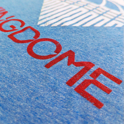 The Kingdome Stadium Seattle Washington T-Shirt Detail Right Royal Blue