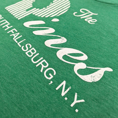 The Pines Resort Catskills Upstate New York T-Shirt Detail Right Green