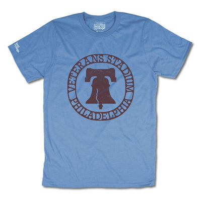 The Vet Stadium Philadelphia T-Shirt Front Light Blue