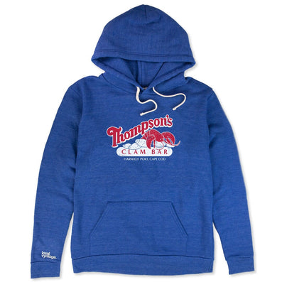 Thompson's Clam Bar Cape Cod Massachusetts Hoodie Front Cobalt Blue