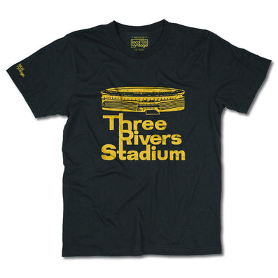 Three Rivers Stadium Pittsburgh T-Shirt Front Black