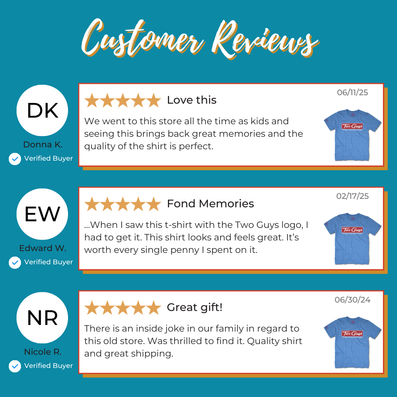 Two Guys Discount Department Store T-Shirt Reviews Royal Blue