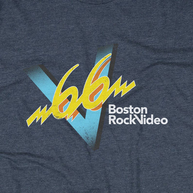 V66 Boston Rock Video Massachusetts T-Shirt Graphic Dark Blue