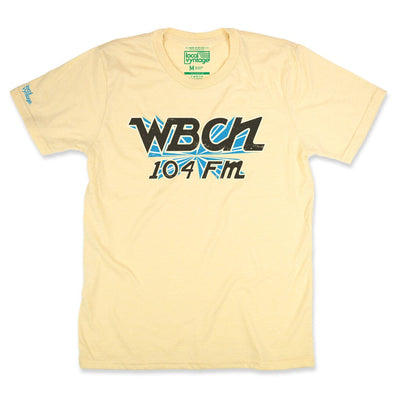 WBCN Boston Massachusetts T-Shirt Front Faded Yellow