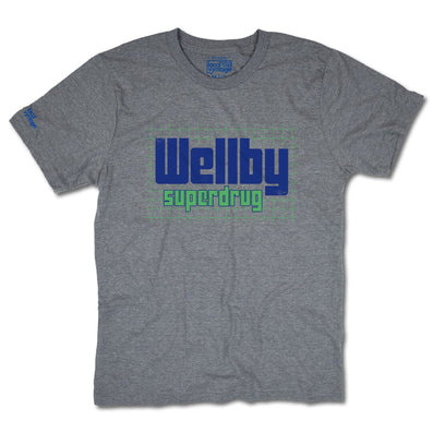 Wellby Super Drug Stores Maine New England T-Shirt Front Gray