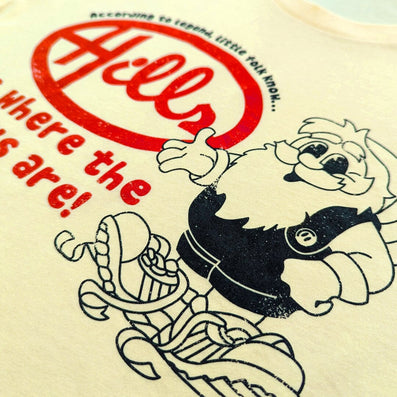 Where The Toys Are Hills T-Shirt Detail Right Faded Yellow