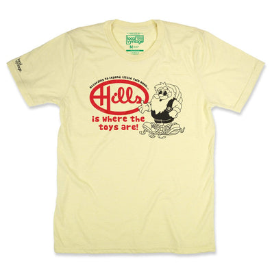 Where The Toys Are Hills T-Shirt Front Faded Yellow