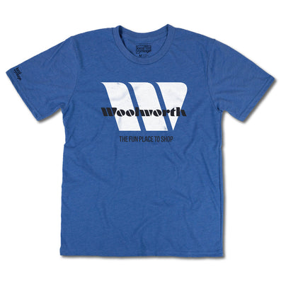 Woolworth Vintage T-Shirt Front Bright Blue