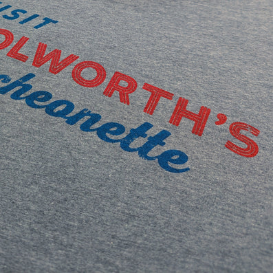 Woolworth's Luncheonette T-Shirt Detail Right Gray