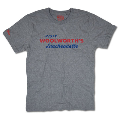 Woolworth's Luncheonette T-Shirt Front Gray