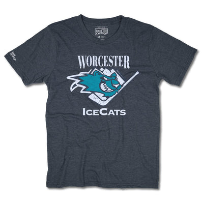 Worcester IceCats Hockey Massachusetts T-Shirt Front Dark Blue