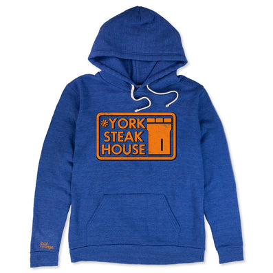 York Steak House Hoodie Front Cobalt Blue