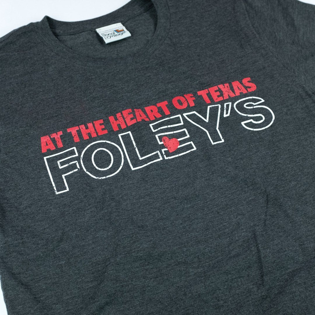 At The Heart Of Texas Foley's T-Shirt Detail Dark Gray