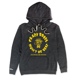 Crazy Eddie Hoodie Front Dark Gray