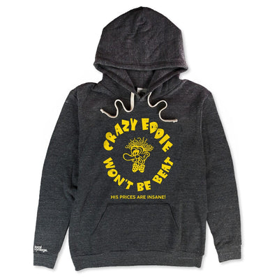 Crazy Eddie Hoodie Front Dark Gray