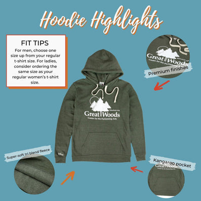 Great Woods Hoodie Highlights Forest Green