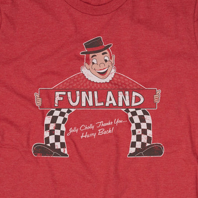 Jolly Cholly's Funland Massachusetts T-Shirt Graphic Red