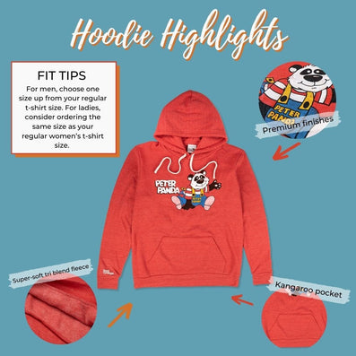 Peter Panda Child World Hoodie Highlights Red