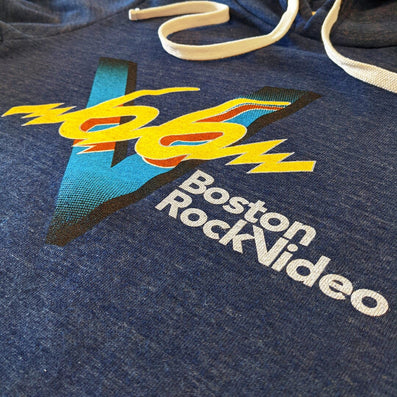 V66 Boston Rock Video Hoodie Detail Right Dark Blue