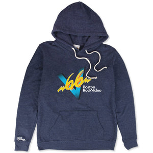 V66 Boston Rock Video Hoodie Front Dark Blue