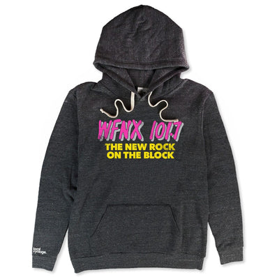 WFNX 101.7 Boston Hoodie Front Dark Gray