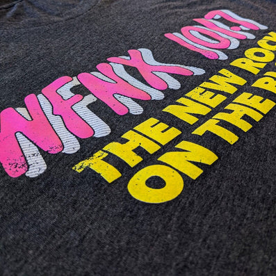 WFNX 101.7 Boston T-Shirt Detail Left Dark Gray