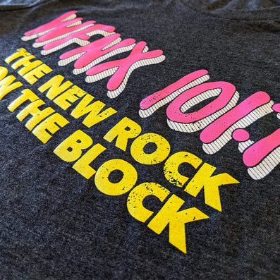 WFNX 101.7 Boston T-Shirt Detail Right Dark Gray