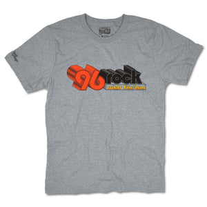 96 Rock WKLS FM AM Atlanta Georgia T-Shirt Front Light Gray