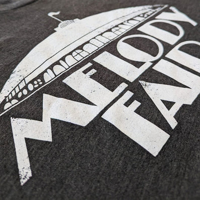 Melody Fair Buffalo New York T-Shirt Detail Left Dark Gray