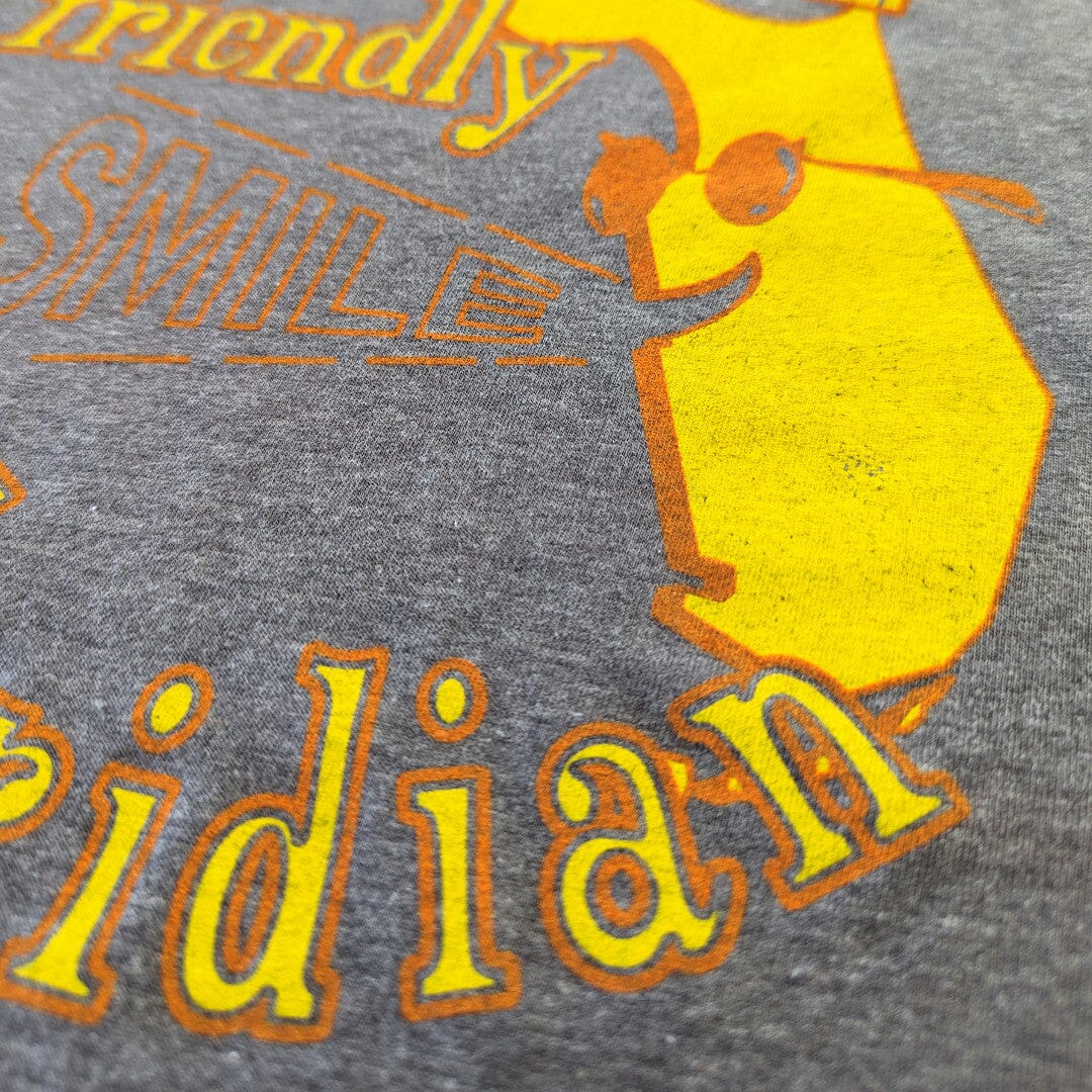 Be A Friendly Floridian T-Shirt Detail Right Gray