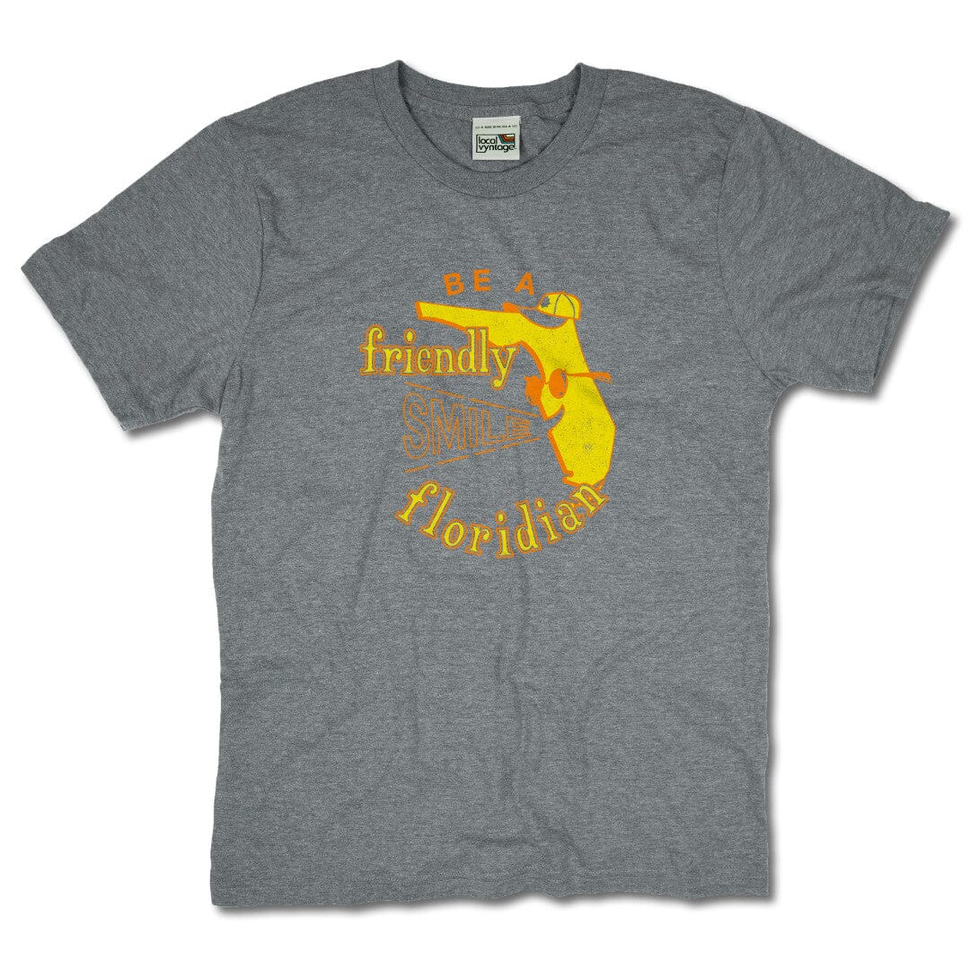 Be A Friendly Floridian T-Shirt Front Gray