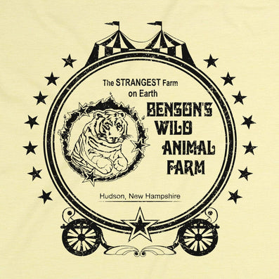 Benson's Wild Animal Farm New Hampshire T-Shirt Graphic Faded Yellow