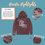 Bradlees Hoodie Highlights Burgundy