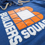 Builders Square Hoodie Detail Left Cobalt Blue
