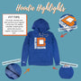 Builders Square Hoodie Highlights Cobalt Blue