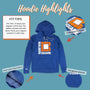 Builders Square Hoodie Highlights Cobalt Blue