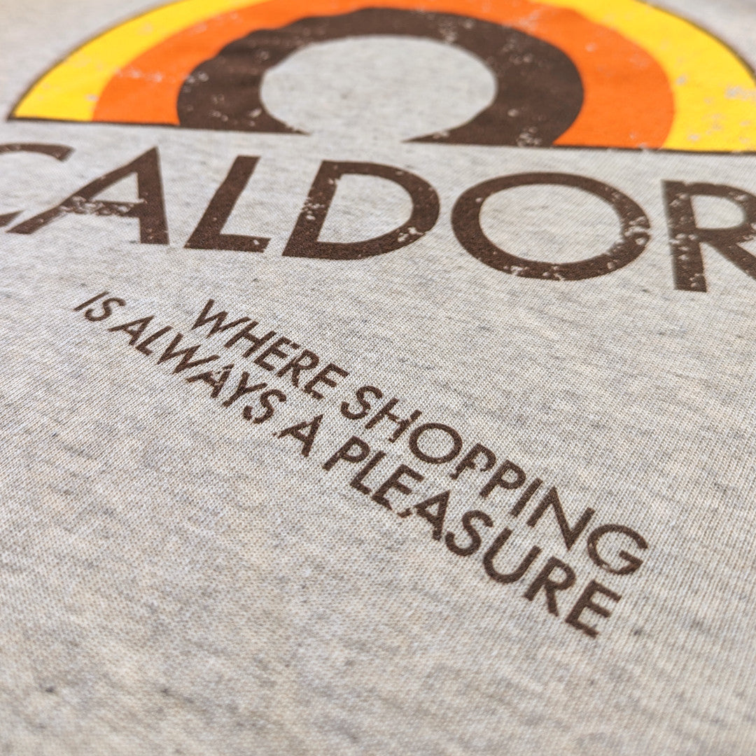 Caldor Discount Department Store Hoodie Detail Slogan Light Gray