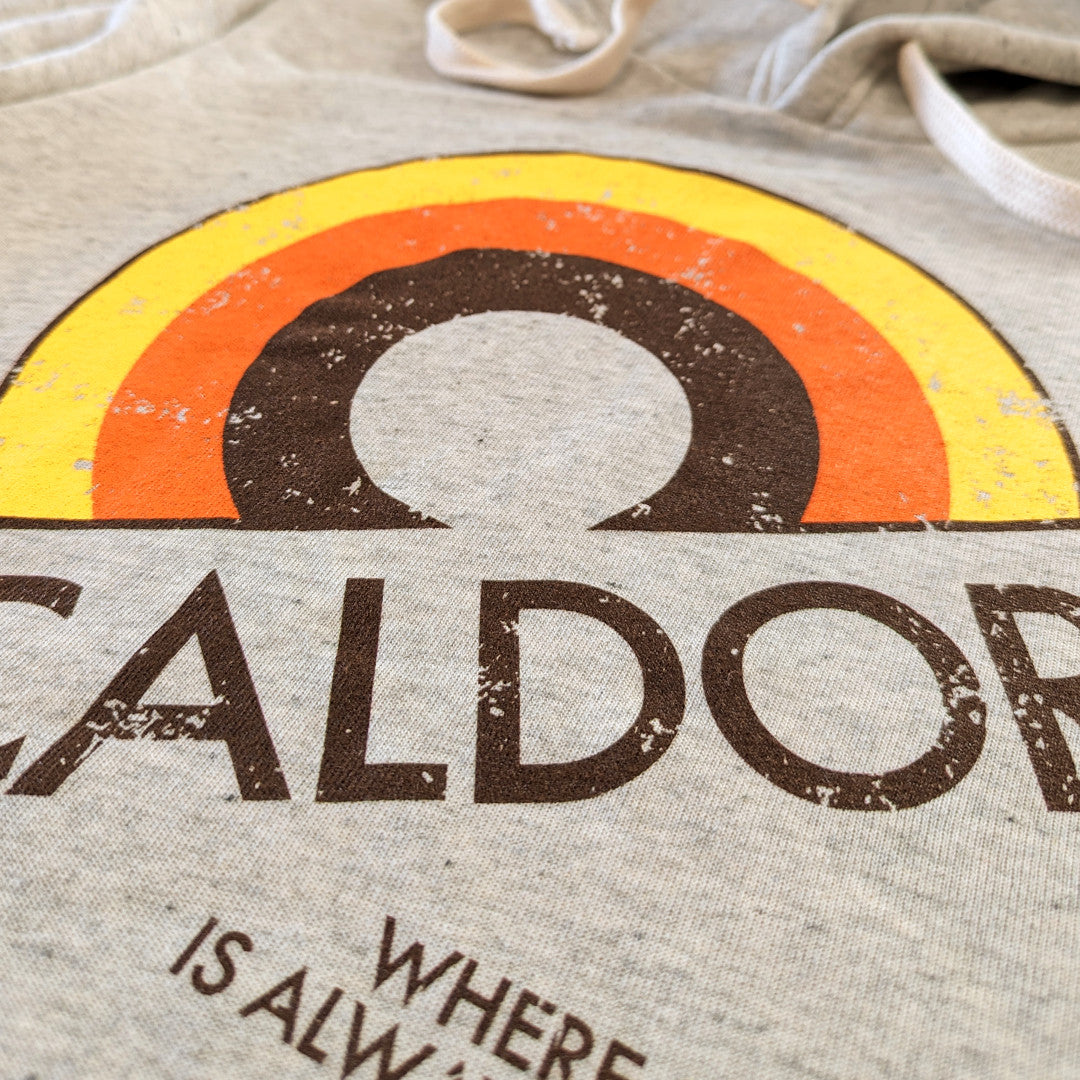 Caldor Discount Department Store Hoodie Detail Straight On Light Gray