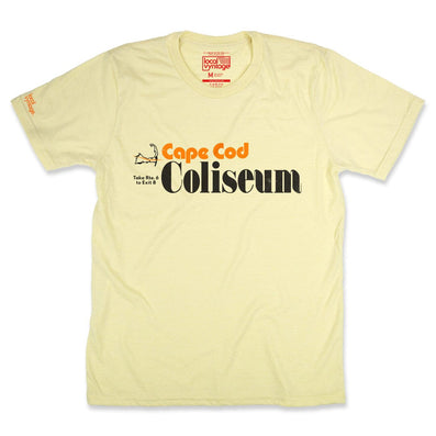 Cape Cod Coliseum Massachusetts T-Shirt Front Faded Yellow