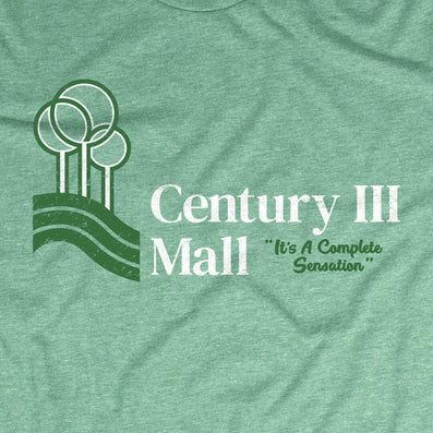 Century III Mall West Mifflin Pittsburgh Pennsylvania T-Shirt Graphic Faded Green