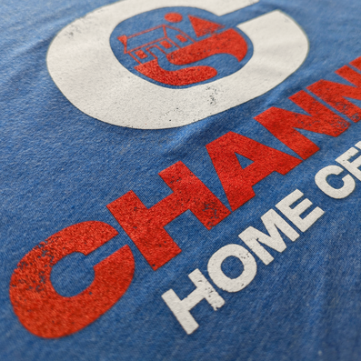 Channel Home Centers T-Shirt Detail Left Bright Blue