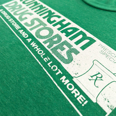 Cunningham Drug Stores T-Shirt Detail Right Green