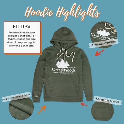 Great Woods Hoodie Highlights Forest Green