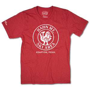 Hahn Mt. Ski Area Kempton Pennsylvania T-Shirt Front Red