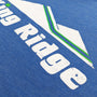 King Ridge Ski Area New London New Hampshire T-Shirt Detail Right Bright Blue