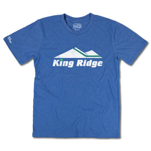 King Ridge Ski Area New London New Hampshire T-Shirt Front Bright Blue